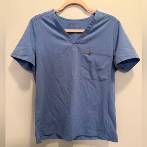 Figs Catarina Scrub Top in Light Blue Medium